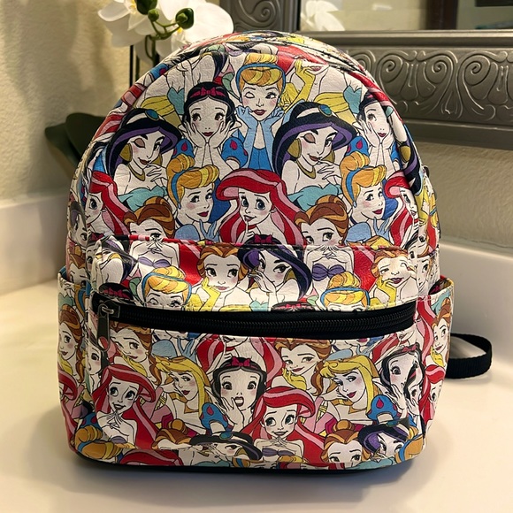Handbags - Rare Loungefly Disney Princess Mini Backpack All Over Face Print Expressions